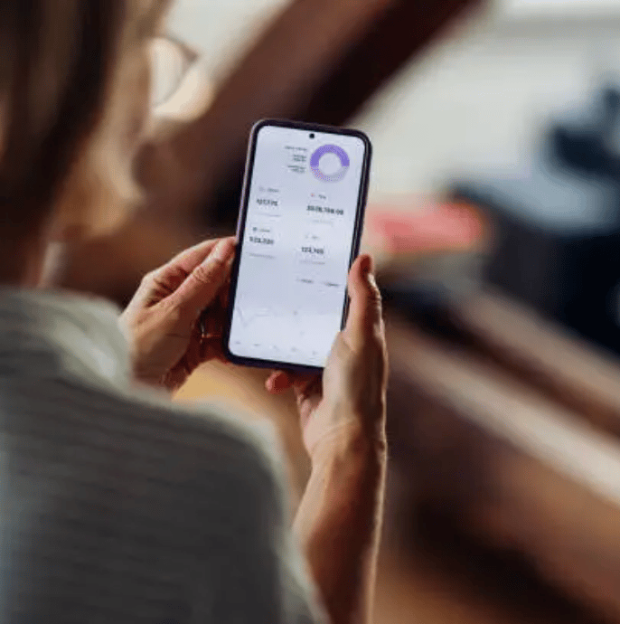 Person using a modern mobile application on a smartphone